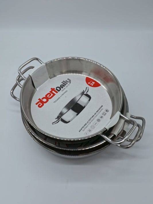 ABERT set 3 TEGAME MANICI DAILY PLUS ACCIAIO INOX 18-10