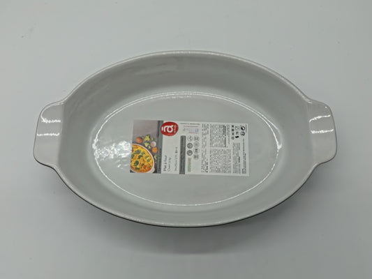 TEGAME OVALE CON MANIGLIA CERAMICA FORNO