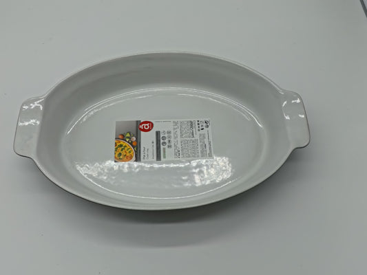 TEGAME OVALE CON MANIGLIE IN CERAMICA DA FORNO