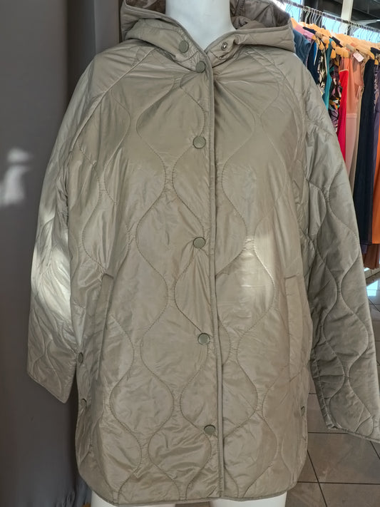 GIACCA DONNA BEIGE CON CAPPUCCIO ANTIVENTO