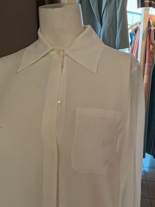 CAMICETTA DONNA BOTTONI SEMITRASPARENTE BIANCA GRUPPO MAX MARA